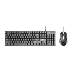   ART set wire keyboard USB A QWERTY with light + wire mouse USB A with light AK-50 black