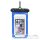Waterproof bag for mobile phone with plastic closing blue