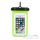 Waterproof bag for mobile phone with plastic closing green