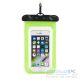 Waterproof bag for mobile phone with plastic closing green