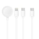 3 az 1-ben C típusú kábel Lightninghez / C típushoz / Apple Watch 3W 2A C31