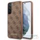GUESS case for SAMSUNG S22 GUHCS22SG4GFBR (4G Metal Gold Logo) brown