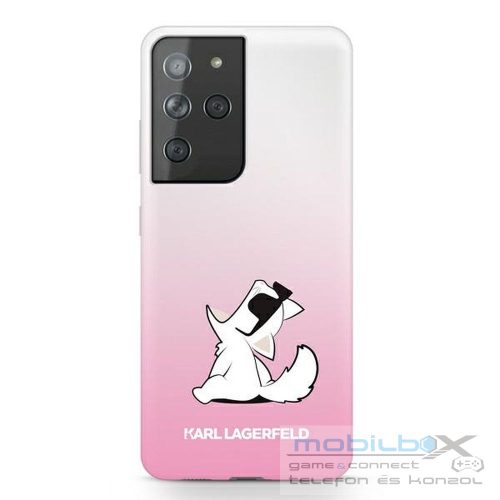 KARL LAGERFELD case for SAMSUNG S21 Ultra KLHCS21LCFNRCPI (Choupette Fun) pink