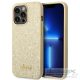 GUESS case for IPHONE 14 Pro Max GUHCP14XHGGSHD (Glitter Flakes Script Metal Logo) gold