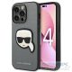 KARL LAGERFELD case for IPHONE 14 Pro KLHCP14LSAPKHG (Saffiano With Karl Head Patch) silver