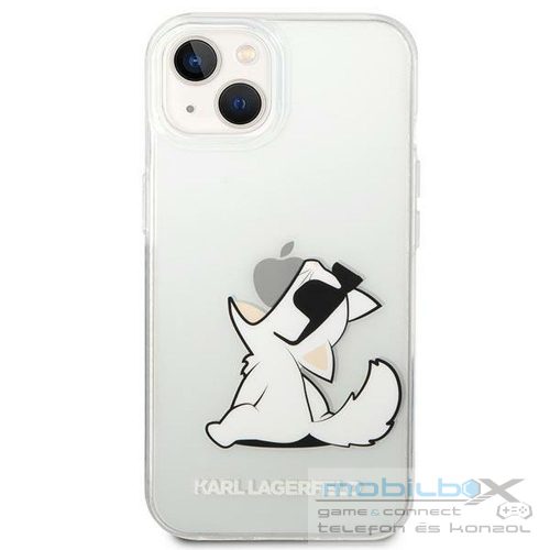 KARL LAGERFELD case for IPHONE 14 Plus KLHCP14MCFNRC (Choupette Eat) transparent