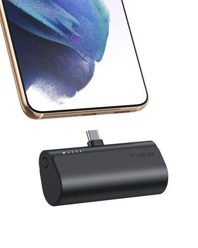 VEGER powerbank 5000 mAh with built-in connector Type C PD QC3.0 3A 20W PlugOn (W0556) black