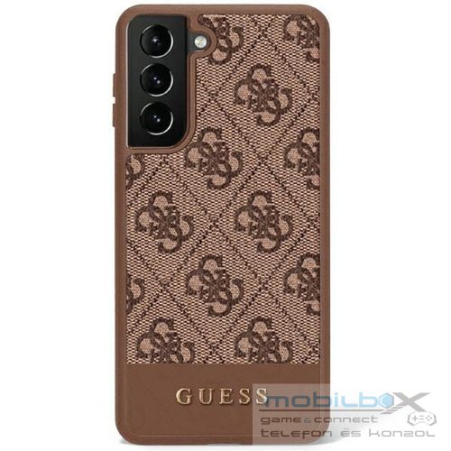 GUESS case for SAMSUNG S23 Ultra GUHCS23LG4GLBR (4G Bottom Stripe) brown