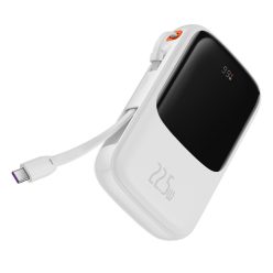   BASEUS powerbank 10000 mAh with built-in cable + cable USB A to Type C PD QC3.0 3A 22,5W PPQD020102 white