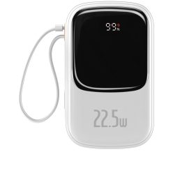   BASEUS powerbank 20 000 mAh with built-in cable + cable USB A to Type C PD QC3.0 3A 22,5W PPQD060302 white