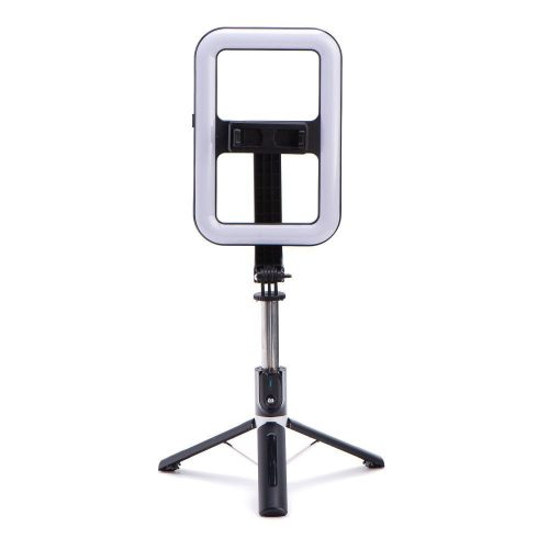 Selfie stick with wireless remote control tripod with LED for live broadcast 99X black