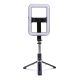 Selfie stick with wireless remote control tripod with LED for live broadcast 99X black