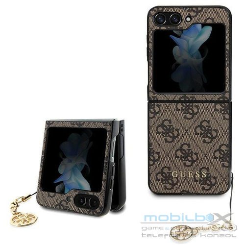 GUESS case for SAMSUNG Z Flip 5 GUHCZF5GF4GBR (4G Charm) brown