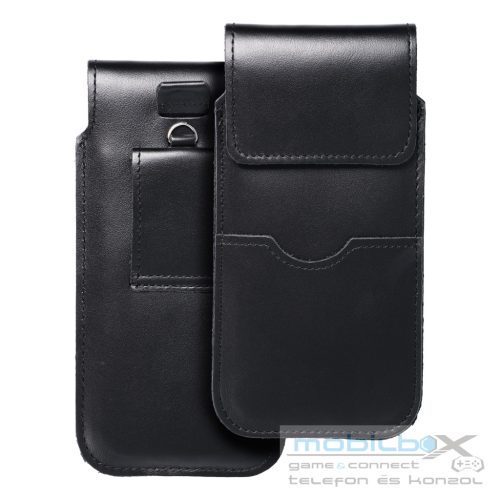 ROYAL - Leather universal flap pocket / black - Size XL - IPHONE 11 / 12 / 13 / SAMSUNG S7 EDGE