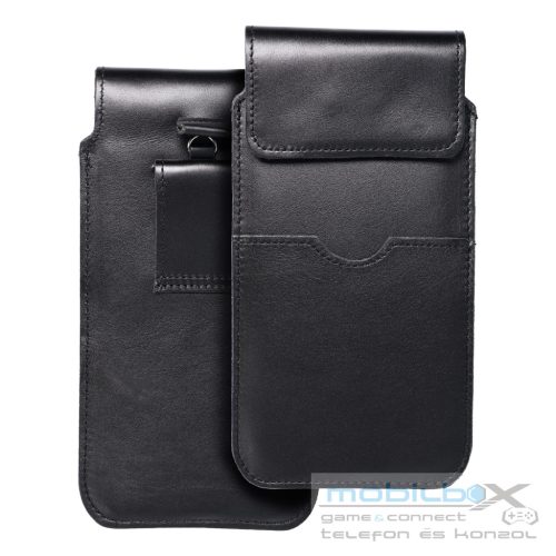 ROYAL - Leather universal flap pocket / black - Size 3XL - HUAWEI MATE 20X