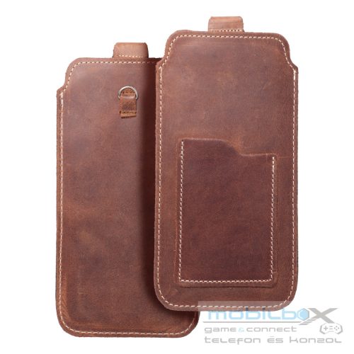 ROYAL Crazy Horse - Leather universal pull-up pocket / brown - Size 2XL+tall - SAMSUNG S21 ULTRA / HUAWEI P Smart 2021 / XIAOMI Redmi 12 / OPPO A98 5G