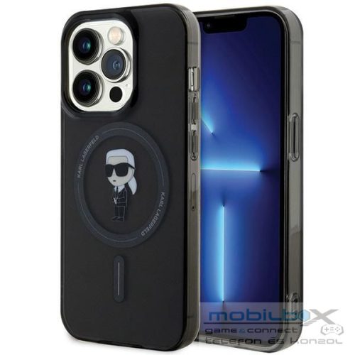KARL LAGERFELD case for IPHONE 15 Pro KLHMP15LHFCKNOK (Ikonik + MAG) black