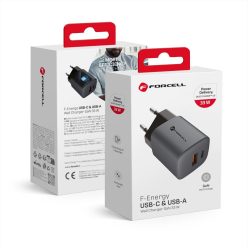   FORCELL F-ENERGY GaN VT-31 travel charger Type C + USB A PD QC4.0 3A 33W gray