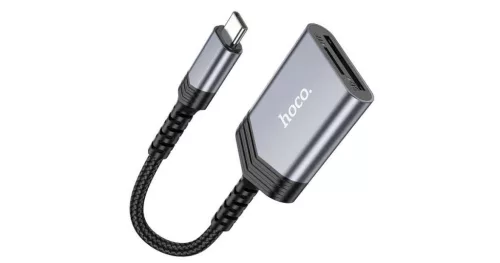 HOCO kártyaolvasó 2in1 Lightning UA25 szürke