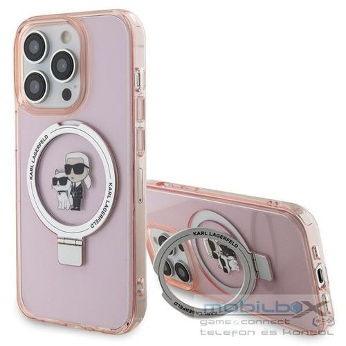 KARL LAGERFELD case for IPHONE 15 Pro comaptible with MagSafe KLHMP15LHMRSKCP (Ringstand KC) pink