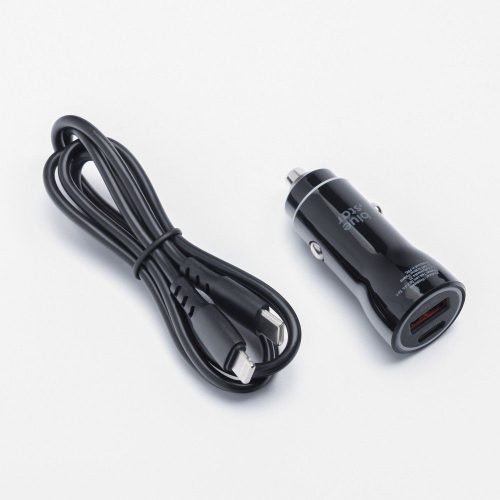 Car charger Blue Star USB C + USB A QC3.0 PD AFC PPS 3A 25W + cable USB C do Lightning black