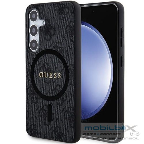 GUESS case for SAMSUNG S24 compatible with MagSafe GUHCS24SGF4GGR (4G Ring classic logo) black