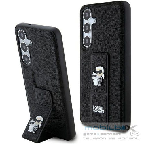 KARL LAGERFELD case for SAMSUNG S24 Plus KLHCS24MGSAKCPK (GRIPSTAND SAFFIANO KC PINS) black
