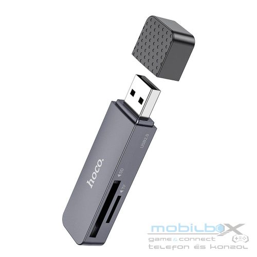 HOCO card reader 2w1 USB A 2.0 HB45 metal gray