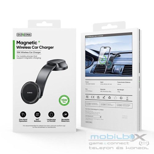 DUZZONA V3 - Dashboard Car Holder with Magnetic Wireless Charger 15W (Compatible with MagSafe)
