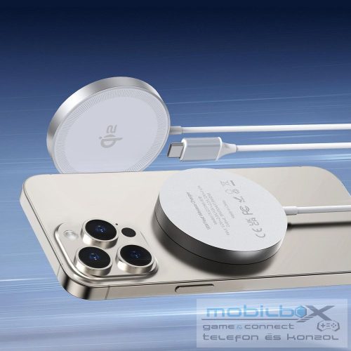 DUZZONA wireless charger compatible with MagSafe 15W and Qi2 charging standard W18 white