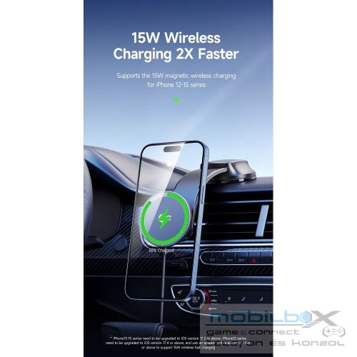 DUZZONA V4 - Dashboard Car Holder with Magnetic Wireless Charger 15W (Compatible with MagSafe and Qi2 charging)