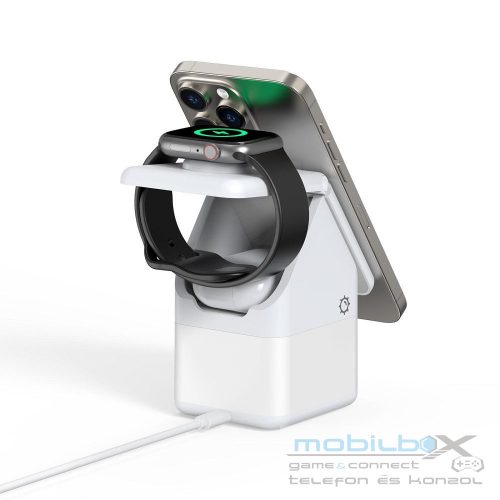 W20 4-in-1 House-shaped Magnetic Wireless Charger Stand 15W White