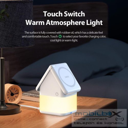 W20 4-in-1 House-shaped Magnetic Wireless Charger Stand 15W White