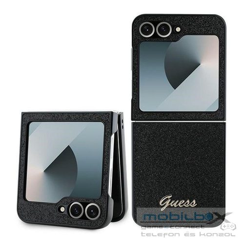 GUESS case for SAMSUNG Z Flip 6 GUHCZF6HGGSHK (HC PU 4G Glitter Script) black
