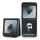 KARL LAGERFELD case for SAMSUNG Z Flip 6 KLHCZF6SAPKINPK (HC Saffiano Monogram Ikonik Pin) black