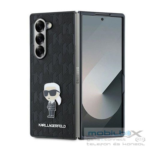 KARL LAGERFELD case for SAMSUNG Z Fold 6 KLHCZFD6SAPKINPK (HC Saffiano Monogram Ikonik Pin) black