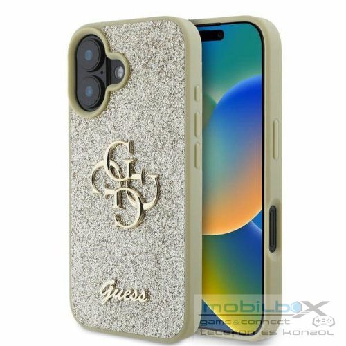 GUESS case for IPHONE 16 GUHCP16SHG4SGD (Fixed Glitter Big 4G) gold