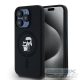 KARL LAGERFELD case for IPHONE 15 Pro compatible with MagSafe KLHMP15LSCMKCRHK (Silicone KC Body Ring) black