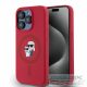 KARL LAGERFELD case for IPHONE 15 Pro compatible with MagSafe KLHMP15LSCMKCRHR (Silicone KC Body Ring) red