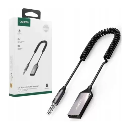 Ugreen CM309 Bluetooth 5.3 audio vevő jack csatlakozóval, fekete