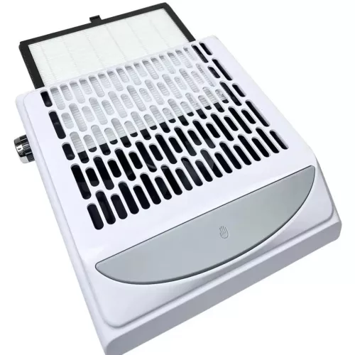 Műköröm porelszívó, 100 W, kéztámasszal, USB csatlakozóval, fehér, Blueque BQ-858-10, fehér