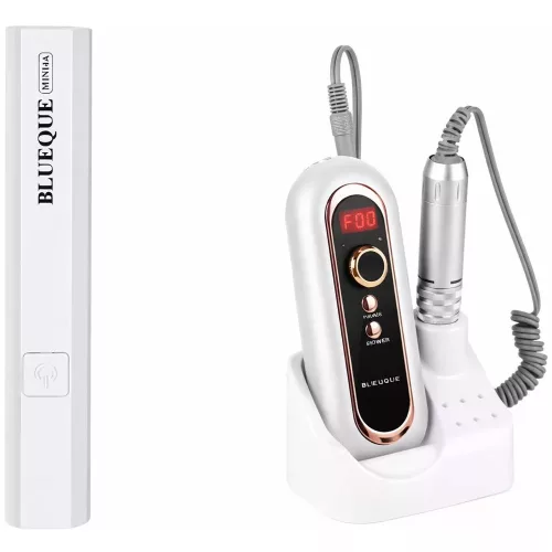 Műkörmös csomag – Hordozható szett - Mini UV lámpa + akkumulátoros körömcsiszoló BQ-504B