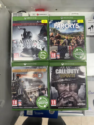 Xbox One játékcsomag - Assassin's Creed III Remastered, FarCry5, The Devision2, Call of Duty WWII - használt