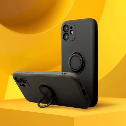 Szilikon gyűrűs tok iPhone 16 Pro fekete