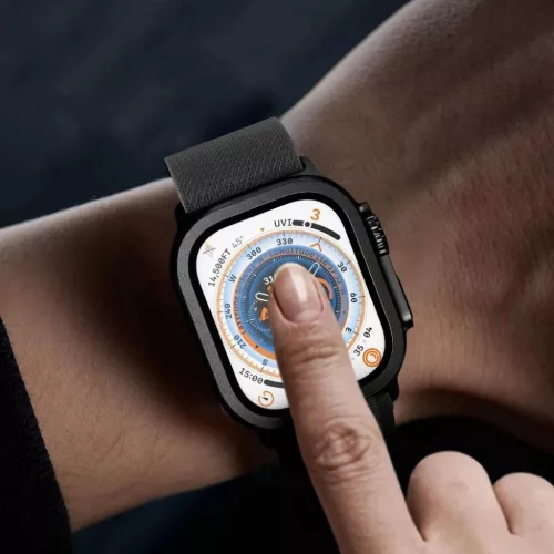 Apple Watch Ultra (49 mm) üvegfólia - Fekete Tech-Protect Glass Ring 2-pack