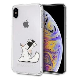   Karl Lagerfeld Choupette mintás tok iPhone XS MAX áttetsző