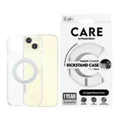  CARE by PanzerGlass Kitámasztós tok MagSafe iPhone 15 Plus - ezüst