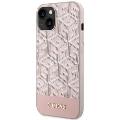 Guess GUHMP14SHGCFSEP iPhone 14 6.1" pink/pink kemény tok GCube Stripes MagSafe tok