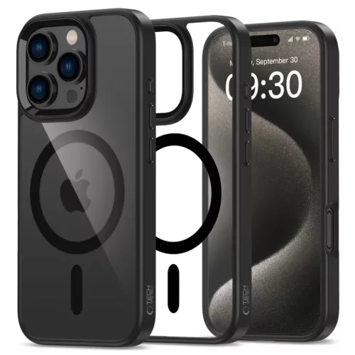 iPhone 16 Pro Tech-protect Magmat Magsafe Fekete/átlátszó Tok