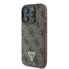 iPhone 16 Pro Barna Original Case GUESS Hardcase Leather 4G Triangle Strass Magsafe GUHCP16LP4TDPW tok